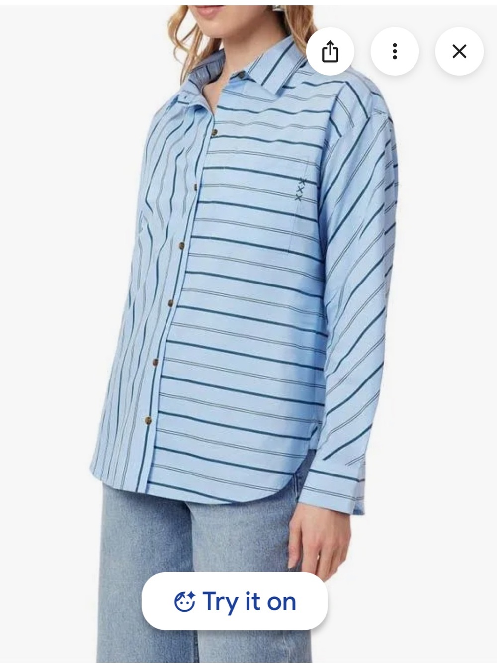 Scotch & Soda Light Blue Shirt with Navy Stripes